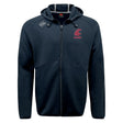 The Washington State University Tempo Vapodri Full-Zip Hoodie by EMB Canterbury features a "WSU Rugby" logo on the left chest, a white Canterbury logo on the right shoulder, and moisture-wicking fabric for comfort and style.
