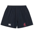 The EMB Canterbury Washington State University Yokohama Shorts feature an elastic waistband, the Canterbury logo on the left leg, and a red WSU Rugby logo on the right—ideal for fans of classic rugby style.