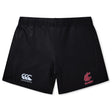 The Washington State University Women’s Yokohama Short by EMB Canterbury features a white Canterbury logo on the left and a red WSU Cougars Rugby logo on the right—perfect for game day style or women’s rugby.