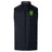 The Riverlands Rugby Elite Microlite Gilet by EMB Canterbury is a black, sleeveless puffer vest with insulated baffles, zip-up front, and a green and yellow lion crest patch on the left chest.