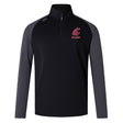 The EMB Canterbury Washington State University Elite First Layer is a black and grey long-sleeve quarter-zip rugby top featuring the WSU Rugby logo, a small Canterbury logo, and VapoDri moisture management technology.
