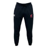 The Washington State University Leisure Sweatpant by EMB Canterbury features the Canterbury logo on the left and a red rugby emblem with text on the right thigh, crafted from soft organic cotton fleece and shown on a white background.