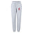 The EMB Canterbury Washington State University Women's Leisure Sweatpant features light gray organic cotton, an elastic waistband, drawstring, and a red WSU Rugby logo on the right leg.