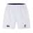 The Washington State University Advantage Short 2.0 by EMB Canterbury features an elastic waistband, the Canterbury logo on the left leg, and a red WSU Rugby logo on the right leg.