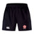 The Roses Rugby Advantage Short 2.0 by EMB Canterbury combines a black athletic design with a white left-side logo and red and white floral emblem on the right, blending style, function, and sustainability in every stride.