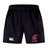 The Washington State University Advantage Short 2.0 by EMB Canterbury features a white Canterbury logo on the left leg and a red WSU Cougars Rugby logo on the right, ideal for training or everyday comfort.