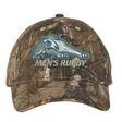 University of New Hampshire Realtree Camo Cap in Realtree Xtra camo, featuring an embroidered grey wildcat mascot and the words “MEN’S RUGBY.”