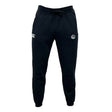 The South Reapers Leisure Sweatpant by EMB Canterbury features organic cotton, a drawstring waistband, side pockets, and two small embroidered logos on the upper thighs.