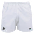 The South Reapers Player's Drill Short by EMB Canterbury features an elastic waistband, recycled fabric, the Canterbury logo on the left leg, and the team logo on the right—ideal for eco-conscious sports fans.