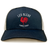 The Les Bleus France Rugby Retro Trucker Cap by EMB S&S Activewear features a bold red rooster graphic and “LES BLEUS” and “FRANCE RUGBY” text on navy blue and beige, perfect for France Rugby fans.