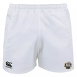 The Rio Rancho Rebels Player's Drill Short by EMB Canterbury showcases a Canterbury logo on the left and a "City of Armagh RFC" badge on the right, made with recycled fabric for enhanced durability.