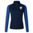 Navy blue athletic long-sleeve top made from honeycomb fabric, with zip half-closure and logo on the left chest, isolated on a white background. Cincinnati Rookie Rugby Women's Elite First Layer by EMB Canterbury.