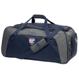 Navy blue Cincinnati Rookie Rugby Holdall duffel bag with EMB Canterbury logo, sturdy handles, and shoulder strap, featuring multiple compartments.