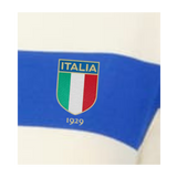 The EMB Augusta Women's Vintage Italy Prep Street Rugby Crop features a shield-shaped Italia crest with the Italian flag colors and "1929" in gold, set on white with a blue stripe—a stylish nod to classic rugby style.