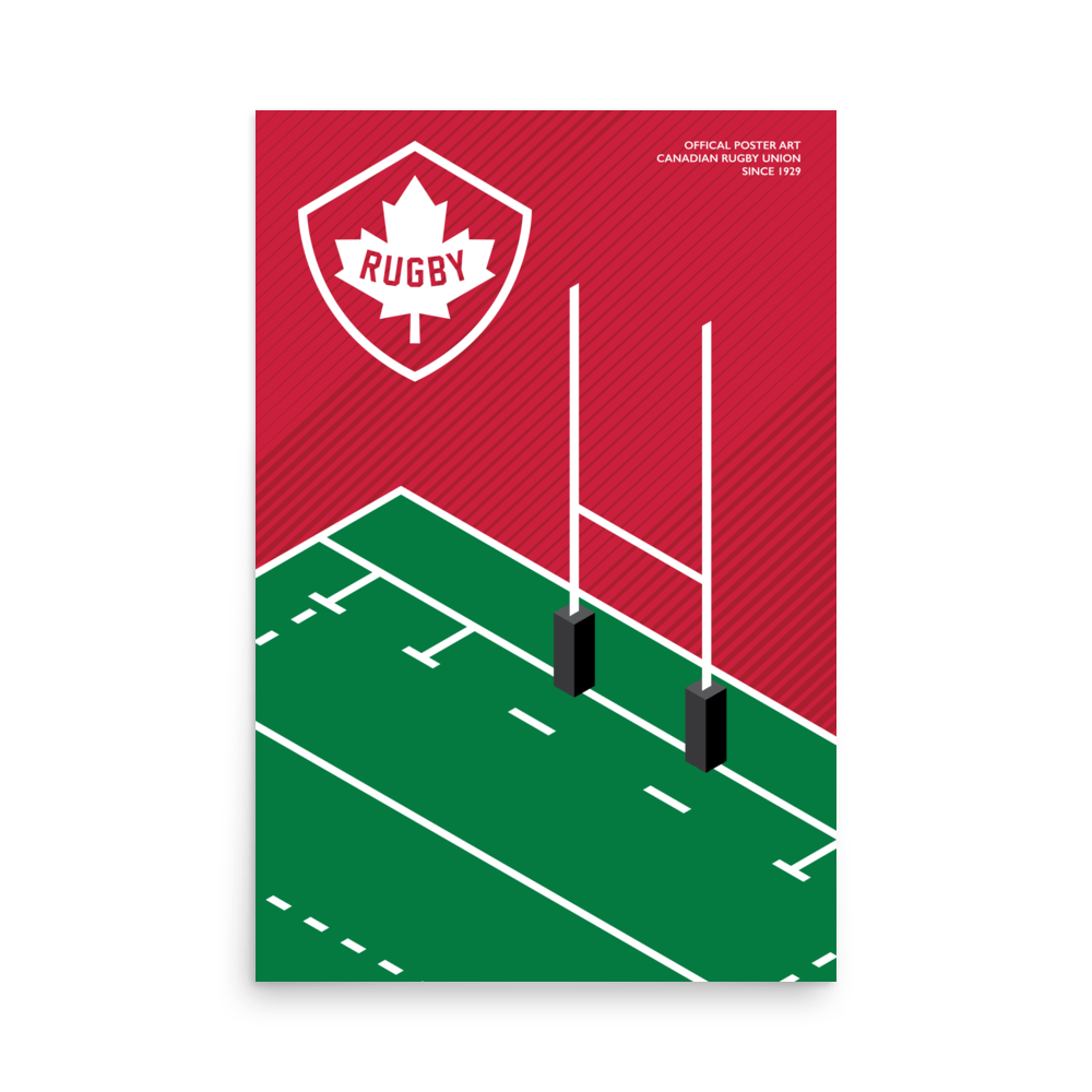 A Rugby Canada Rugby Pitch Poster for rugby enthusiasts by PF LIC.