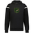 The South Africa Heritage Prep Vintage Shield Hoodie by WRS Augusta features a black design, white sleeve stripes, and a central green and gold shield with a leaping springbok and "1891" for classic, vintage flair.