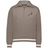 The EMB Augusta Women’s Vintage South Africa Heritage Prep Pullover features taupe fabric, white cuff and hem stripes, a leaping antelope, and "1891" on the chest—blending classic style with a nod to South African heritage.