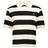 The EMB Augusta Women's Vintage South Africa Prep Street Rugby Crop is a short-sleeve polo with wide black and white stripes and a small springbok logo, inspired by classic South African rugby crop styles.
