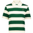 The EMB Augusta Women's Vintage South Africa Prep Street Rugby Crop features green and white stripes, short sleeves, and a small springbok logo—the ideal tee for casual flair.