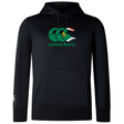 The WRS Canterbury South Africa CCC Club Lightweight Hoodie is a soft polyester, black hoodie featuring a colorful "Canterbury" logo of three overlapping shapes on the chest and comes with a handy front pocket.