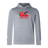 The Canterbury Samoa CCC Club Lightweight Hoodie by WRS Canterbury features a red and blue logo prominently on the gray chest and a smaller white logo on the left sleeve. Made of durable polyester, it offers versatile style and comfort.