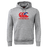 The WRS Canterbury Samoa CCC Flag Club Hoodie is a gray sweatshirt with a hood, kangaroo pocket, and features a large red and blue Canterbury logo on the chest, perfect for showcasing your sporty style while staying cozy.
