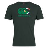 The WRS Canterbury South Africa CCC Flag Club T-Shirt features a soft cotton blend and the Canterbury Kiwi Logo with vibrant South African flag colors, perfect for any club member.