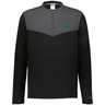 The EMB Augusta Nations of Rugby South Africa Sideline Grid 1/4 Zip Pullover is a black and gray long-sleeve fleece with a green "South Africa Rugby" springbok logo on the left chest.