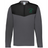 The EMB Augusta Nations of Rugby South Africa Sideline Grid 1/4 Zip Pullover features a gray and black fleece design with "South Africa Rugby" and a green springbok logo on the left chest.