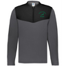 The EMB Augusta Nations of Rugby South Africa Sideline Grid 1/4 Zip Pullover features a gray and black fleece design with "South Africa Rugby" and a green springbok logo on the left chest.