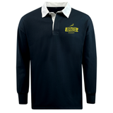 The EMB Mudoo Nations of Rugby South Africa Brush Stroke Classic Jersey 24 is a long-sleeve rugby shirt with a white collar and yellow "South Africa Rugby" logo on the chest, blending fan comfort with classic style.