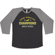 This South Africa RWC 23 Champions Baseball Tee by WRS LAT commemorates the Rugby World Cup victory of South Africa, known as the Springboks rugby. Representing the extraordinary accomplishment of securing the title, this tee proudly showcases the team's success.