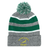The EMB Augusta Nations of Rugby South Africa Hooped Pom-Pom Beanie features green, white, and grey stripes, a pom-pom top, and "South Africa Rugby" text with a map graphic on the front—ideal for any South African rugby supporter.