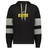Show your team pride with the Nations of Rugby South Africa Swoosh Jackson Way Hoodie by WRS Augusta, featuring black fabric, grey sleeve stripes, and bold yellow "South Africa Rugby" lettering—ideal for every fan.