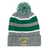Striped knit headpiece with a pom-pom, featuring an embroidered Nations of Rugby South Africa Hooped logo by EMB Augusta.