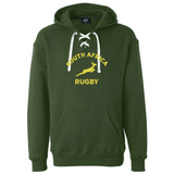 Nations of Rugby South Africa Rugby Hockey hoodie 24 with WRS Alpha Broder logo, yellow map graphic, and made of ringspun cotton.