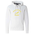 White Nations of Rugby South Africa Rugby Hockey Hoodie 24 made of ringspun cotton with South Africa Rugby logo and a yellow springbok graphic by WRS Alpha Broder.