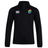 This sleek black South Africa Club Shield 1/4 Zip Training Top by EMB Canterbury features long sleeves, a half-zip, the iconic logo, and a South African flag insignia on the chest.