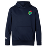 The South Africa Shield Club Lightweight Hoodie by EMB Canterbury is a navy blue, lightweight rugby hoodie with a South African flag emblem on the chest and the Canterbury logo on the sleeve, offering comfort and style to show your support for South Africa.