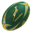 Show your support with the Rhino South Africa Springboks Supporters Rugby Ball, featuring green and yellow colors, the iconic leaping antelope logo, and “SPRINGBOKS” branding—a perfect choice for any SA Rugby fan.