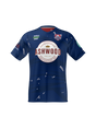 The Teamatical CenCal Rugby Reversible Jersey is blue with “ASHWOOD” and “California Construction LLC” on the front, includes sponsor logos, and features subtle white graphic accents.