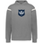 The WRS Augusta Scotland Heritage Prep Vintage Shield Hoodie features a gray design with white sleeve stripes and a navy crest with white thistle and "1871"—blending classic prep style with authentic Scottish heritage.