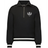 The EMB Augusta Women's Vintage Scotland Heritage Prep Pullover features a black half-zip collar, white-striped cuffs and hem, and an embroidered "1871" crest for classic style.