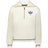 The EMB Augusta Women's Vintage Scotland Heritage Prep Pullover features a cream color, grey striped cuffs and hem, plus a blue crest with "1871" on the left chest—blending timeless prep style with classic heritage details.