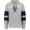 The WRS Augusta Nations of Rugby Scotland Jackson Way Hoodie is light grey with navy "SCOTLAND RUGBY" text, a thistle logo on the front, and stylish navy sleeve bands.