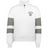 The EMB Augusta Women's Nations of Rugby Scotland Jackson Way Pullover is a white top with grey sleeve stripes and a "Scotland Rugby" logo on the left chest, ideal for fans of women’s rugby apparel.