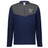 The EMB Augusta Nations of Rugby Scotland Sideline Grid 1/4 Zip Pullover features a navy body, gray yoke, and "Scotland Rugby" logo with thistle emblem on the left chest—ideal for rugby fans on chilly days.