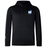 The EMB Canterbury Scotland Shield Club Lightweight Hoodie is a stylish black hoodie with a front pocket and drawstrings, featuring a small Scottish flag emblem on the chest. Ideal for rugby supporters, it combines style and comfort effortlessly.