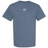 The Scotland Vintage Comfort Tee by EMB S&S Activewear is a plain blue short-sleeve t-shirt with a small embroidered wreath and “1972” logo on the chest, inspired by classic Scotland vintage style.