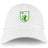 The SoCal Youth Rugby Adult Low-Profile Cotton Twill Dad Cap by EMB S&S Activewear features a green and yellow stylized dragon logo with bold embroidered team branding on the white cotton twill front.